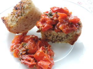 Garlic Bread & Roasted Tomato Bruschetta