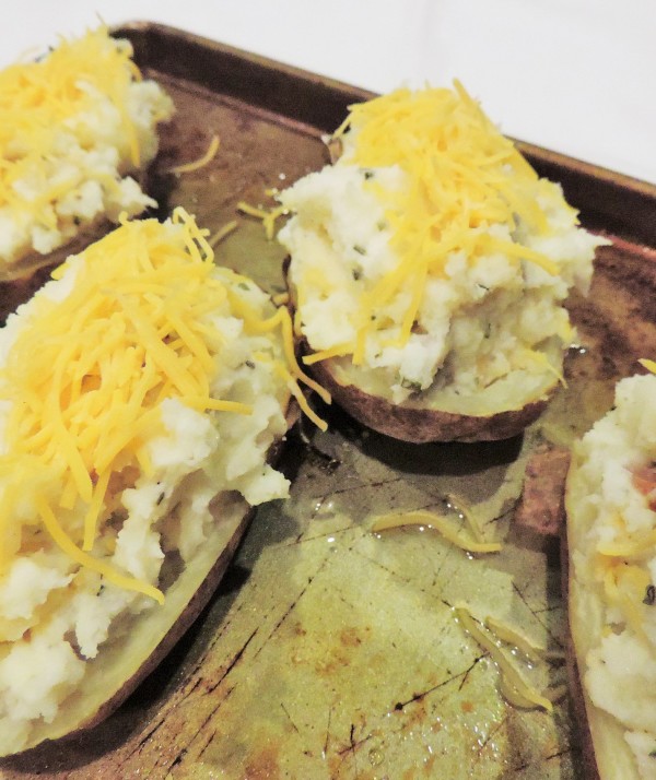 Twice Baked Potatoes Ready for Oven
