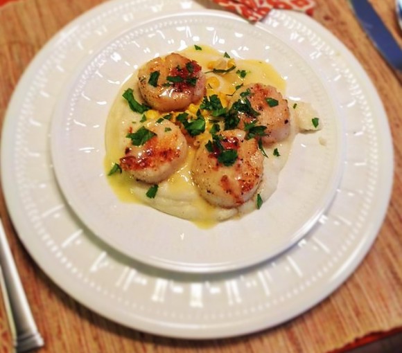 scallops and parsnip puree