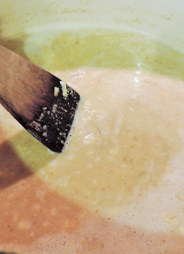 Soup Puree into Pot