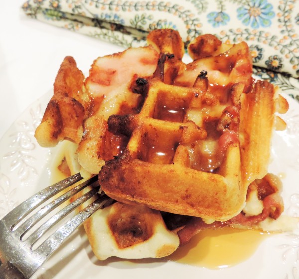 Bacon Waffles with Syrup