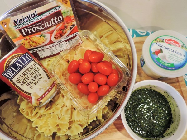 Tuscan Kale Pesto Pasta Salad Ingredients