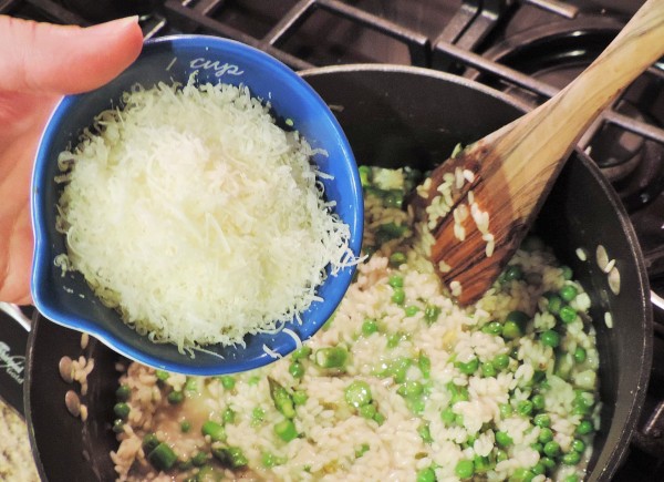 Parmesan Cheese into Risotto