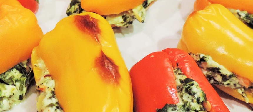 Oops, I Stuffed It Again–Spinach Dip Stuffed Peppers