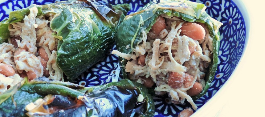 End of Week Leftovers–Tex Mex Stuffed Poblanos