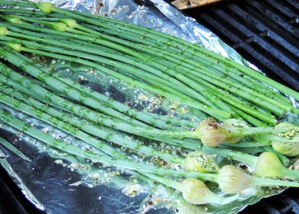 Grilling Garlic Scapes