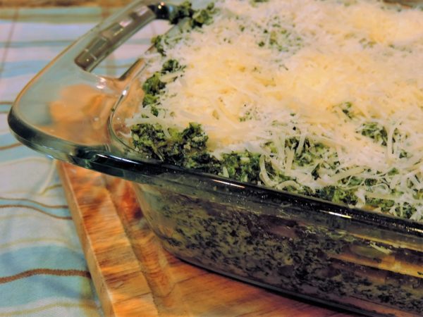 Spinach & Kale Lasagna with Cheese Topping